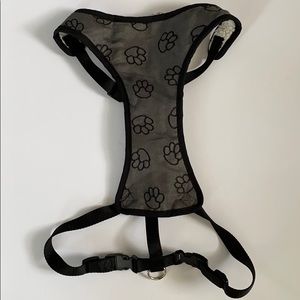 Dog Harness Fleece Gray Black size Large